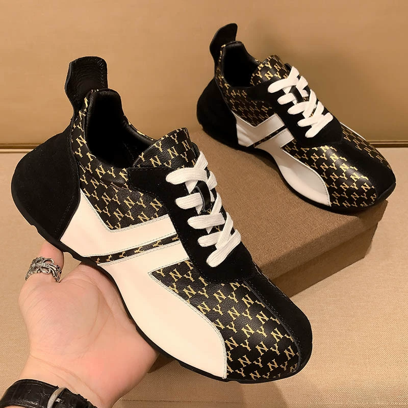 Европейская станция классная спортивная обувь с принтом, модная кожаная обувь