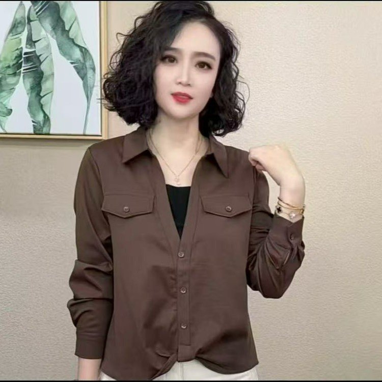 秋季新款假两件上衣2025时尚洋气百搭气质显瘦减龄女士长袖|undefined