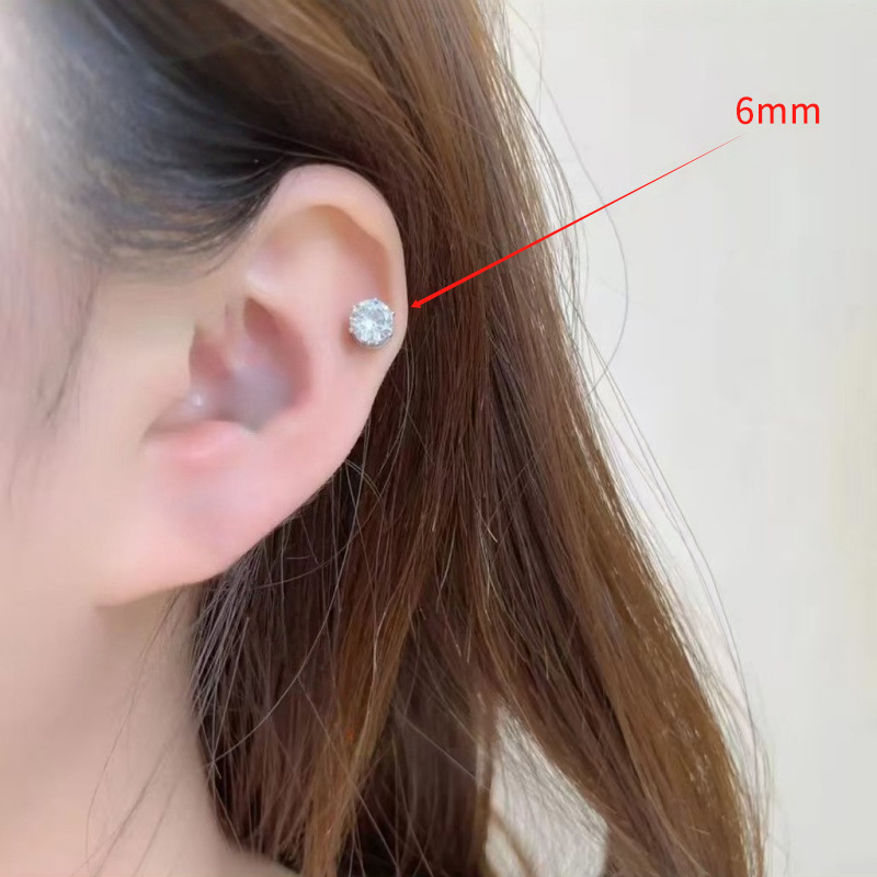 2#6MM 자기 이어 클립 한 쌍