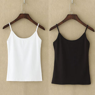 /Piece Small Camisole Women's Cotton Solid Color Versatile Bottoming Inside and Outside Pajamas Women's Summer Student Camisole