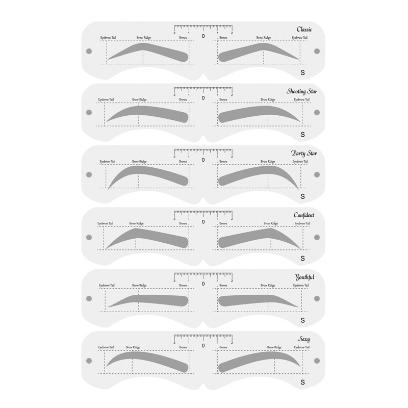 Exportar herramienta de dibujo de cejas para principiantes Tarjeta de cejas de una pieza Tarjeta de cejas Doble Tarjeta de cejas simétrica Tarjeta de cejas tamaño multiusos bolsa de tarjetas de cejas