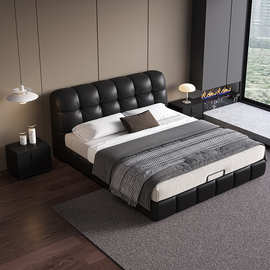 家具工厂 意式轻奢软包床卧室1.8米大床1.5米主卧现代简约皮床