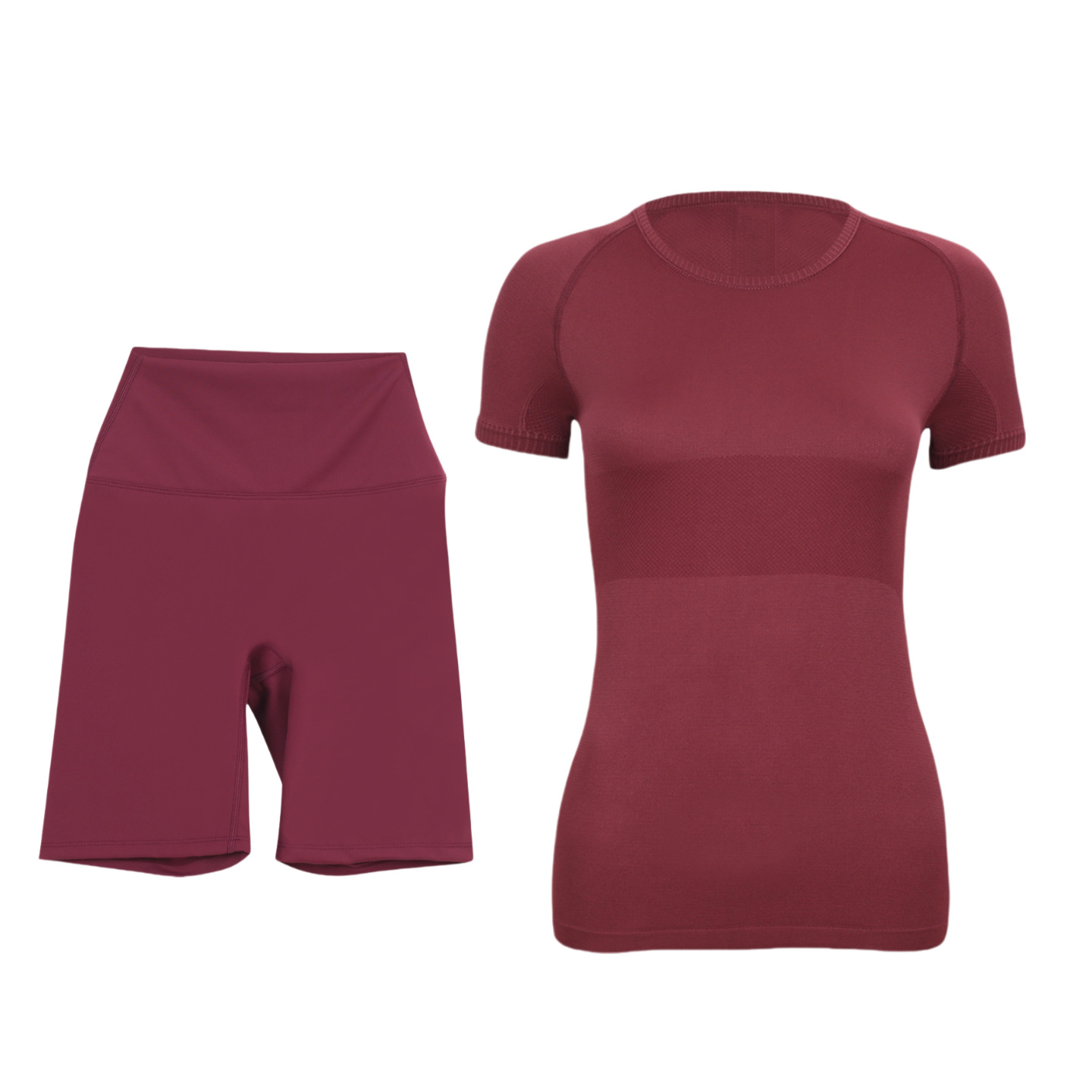Women's Short Sleeve & 5-Inch Shorts Set – Breathable Workout Outfit For Running, Yoga & Summer Sports (S-Xxxl, 32 Colors)_voghion.com