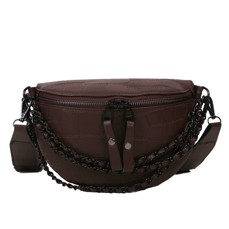 Chest bag, fashionable chain, belt bag, straps, small bag, 2023 collection, Korean style, western style