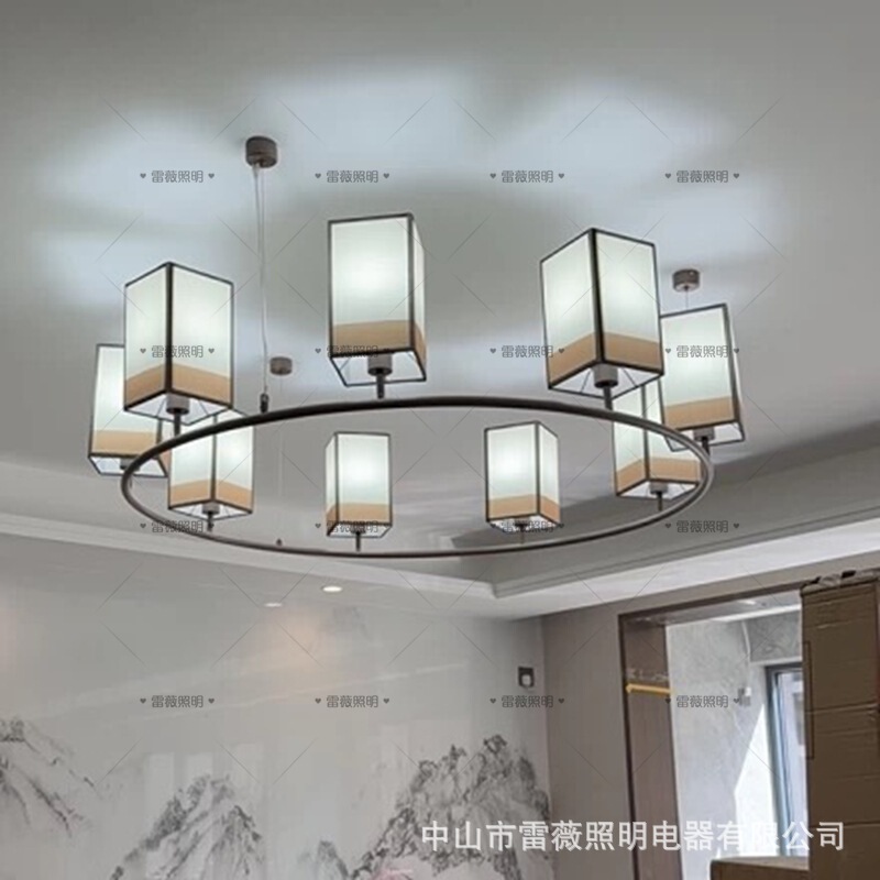 新しい中国風のダイニングルームシャンデリア2025新しいスタイルの雰囲気のある中国風の禅茶室ボックスレストランシャンデリア|undefined