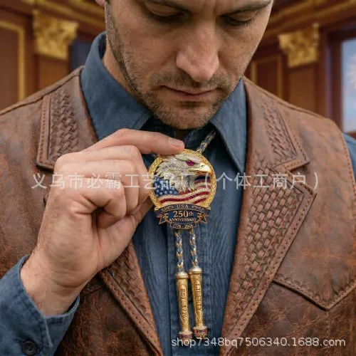 Cross-Border New Product Hot Item 250Th Anniversary Eagle Bolo Tie