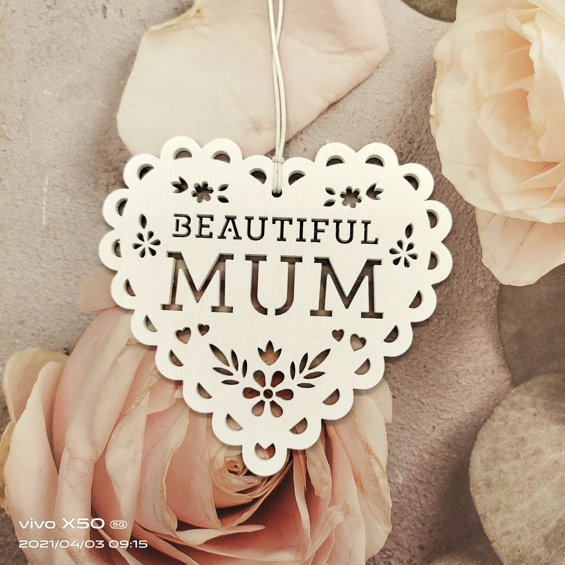 New Mother's Day Wooden Wall Decor, Wooden Craft, Home Gift Wall Hanging, Hollowed-out Letter Decor