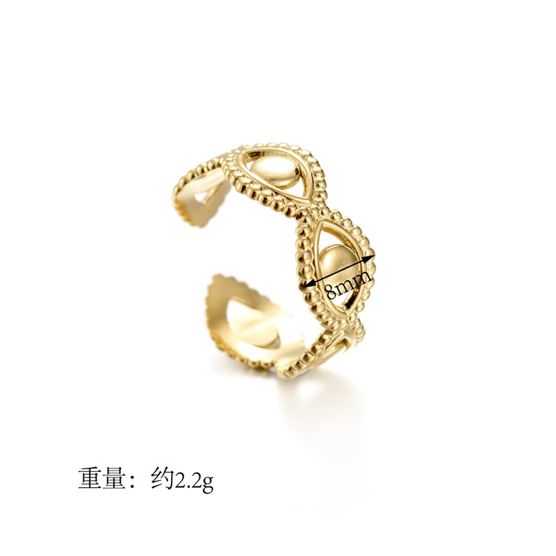 Hollow Eye Opening Engraved Adjustment Ring Trend Stainless Steel Ring Accessories display picture 1