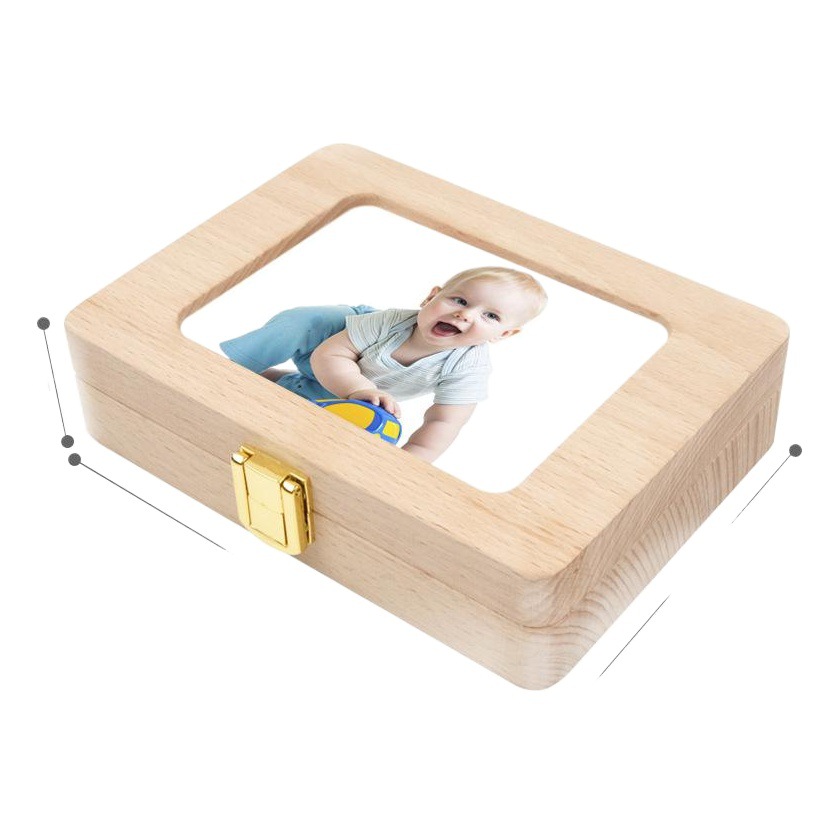 Diente casa transfronteriza niños y niñas pelo fetal caja de dientes de pecho británico japonés pelo fetal diente caja de almacenamiento de madera regalo
