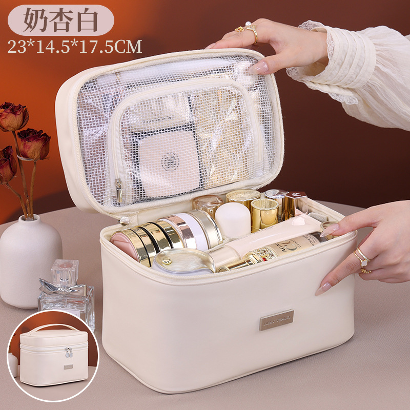 Bolsa de maquillaje de división para mujeres 2025 nuevo paquete de maquillaje de alta gama de gran capacidad bolsa de almacenamiento portátil de viaje bolsa de lavado de mano