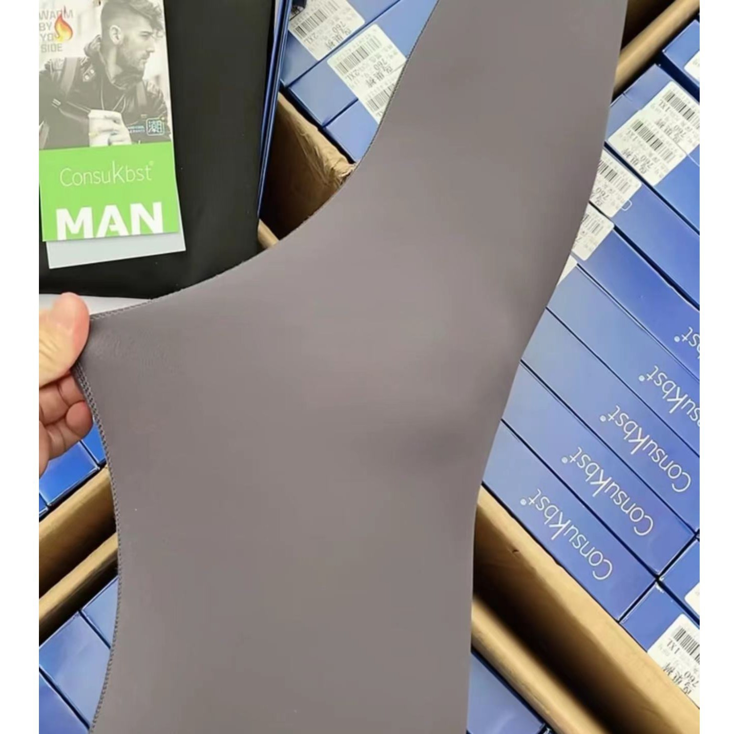 (고품질) 가을, 겨울 남성용 바비 타이트 핏 플러스 벨벳 롱 존스 스트레치 미드 웨이스트 얇은 따뜻한 코튼 팬츠