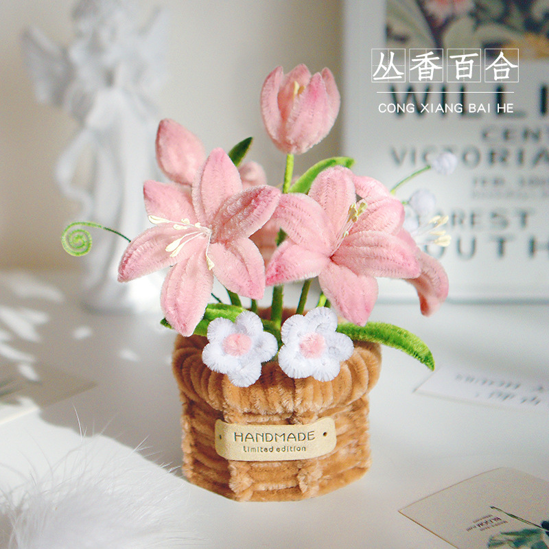 Palo retorcido, paquete de material de bricolaje hecho a mano, ramo en maceta, adornos de rosas, actividades de compra grupal, regalos creativos para amigos