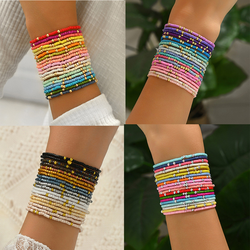 Cross-border Hot Bohemian Style Colorful Beaded Bracelet Trendy All-match Beach Holiday Style CCB Beaded Bracelet