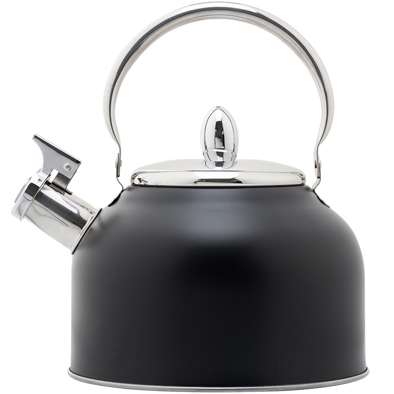 Acero inoxidable negro plegable mango silbato hervidor Amazon transfronterizo de sonido hervidor de agua de gran capacidad cocina hervidor de sonido