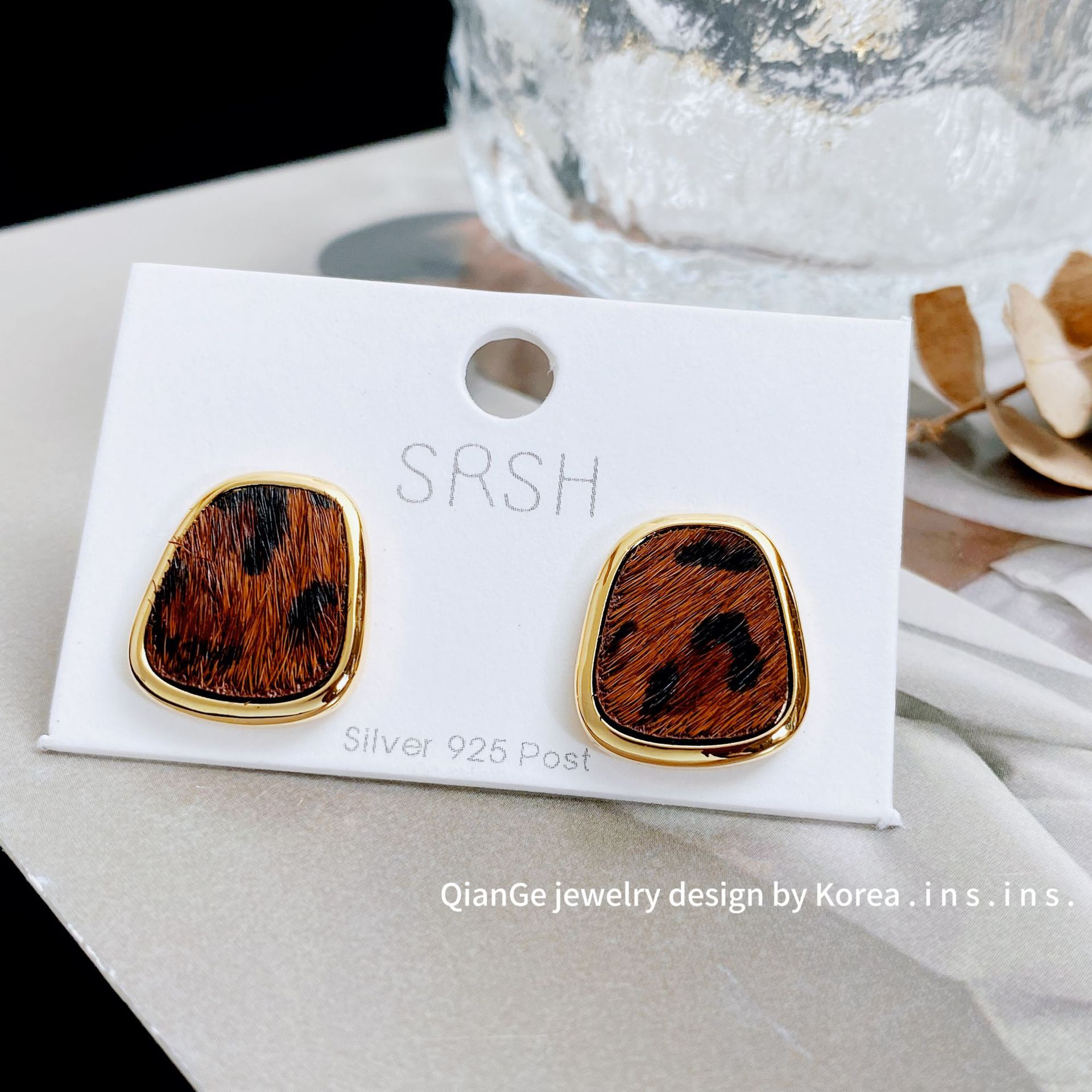 Selected Christmas Gifts Retro Trapezoidal Geometric Horsehair Leopard Print Earrings Women's Simple And Personalized Earrings Dating Gifts
_voghion.com