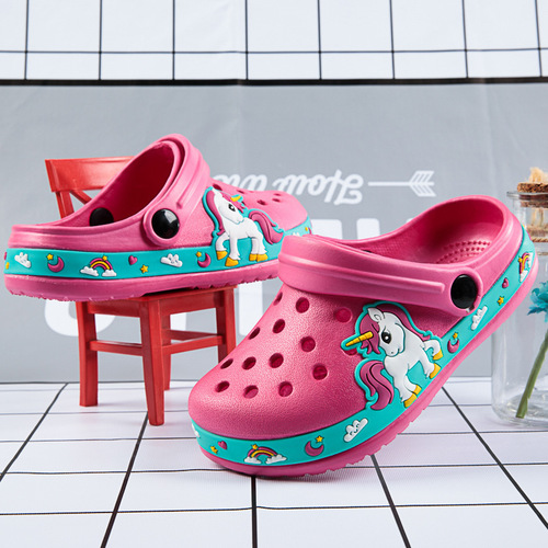 Children's Hole Shoes Summer Fashion Boys' Beach Shoes Medium Kids' Cool Slippers Girls' Baby Dinosaur Slippers