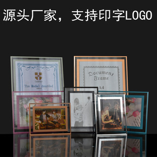 6-inch photo frame Crystal photo frame 7-inch glass photo frame a4 certificate frame A3 display stand large size table decoration wholesale