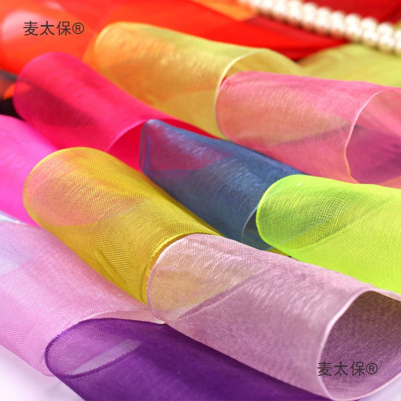 。 5cm широкая лента из органзы, снежной марли, шелковая лента, шифоновая атласная лента, лента для самостоятельного изготовления, 5 см, Metabo