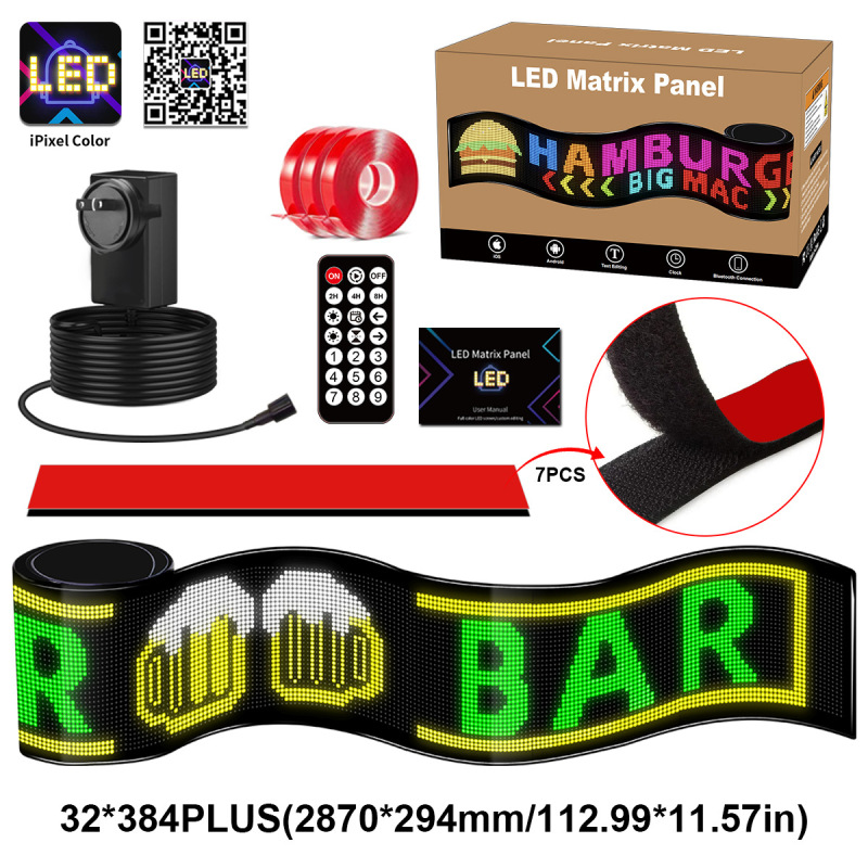 全彩LED显示屏柔性软屏幕户外门头广告门店招牌滚动走字便捷安装|undefined