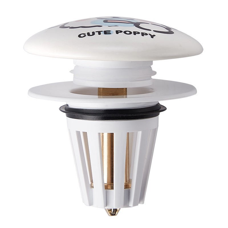 Cute cachorro lavabo de cerámica lavabo inodoro lavabo con goteras tapón lavabo descalzador de agua tapón de fondo de rebote creativo