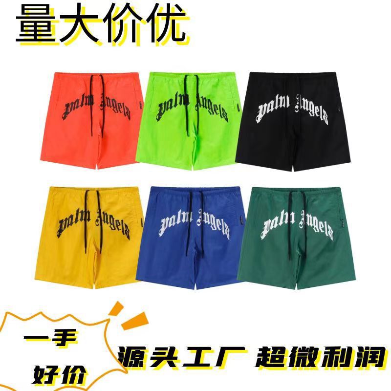 Cross-border Wholesale Palm Palm Angel Nylon Quick-drying Fabric Shorts Letter Printed Men's and Women's Shorts Pants Trendy