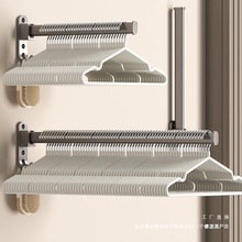 衣架收纳阳台置物架家用挂衣伸缩墙上壁挂免打孔多功能挂架钩