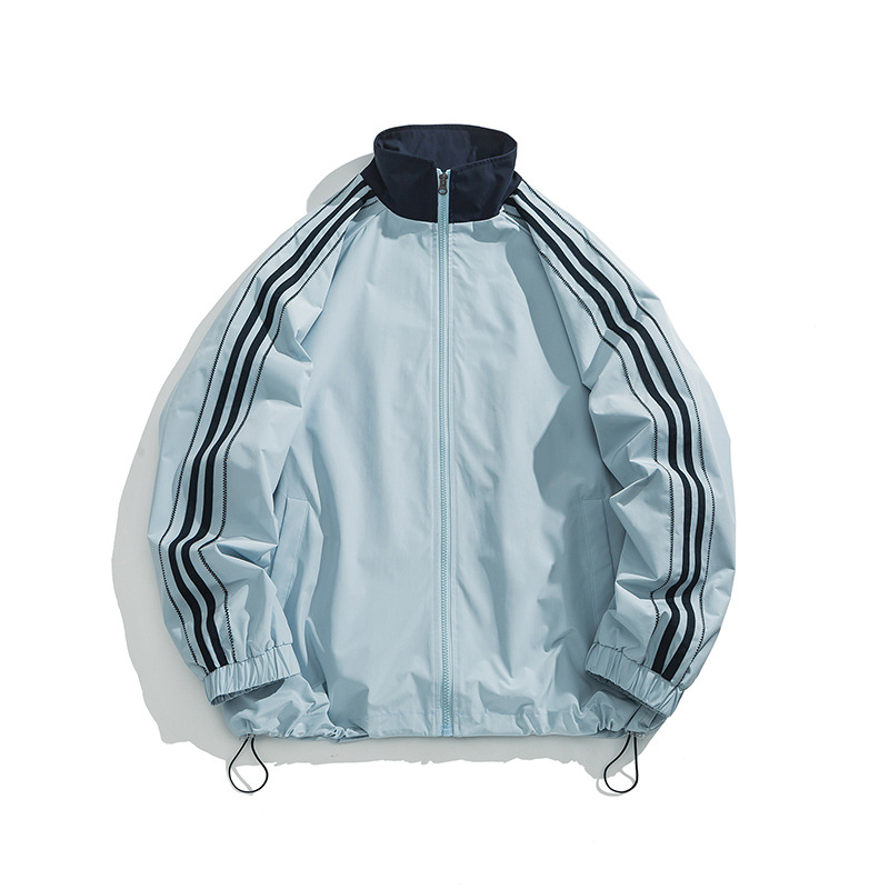 Herenjas 2024 Nieuwe Jeugd Dunne Losse Drie Bar Sport Hoodie Winddichte Jas_voghion.com