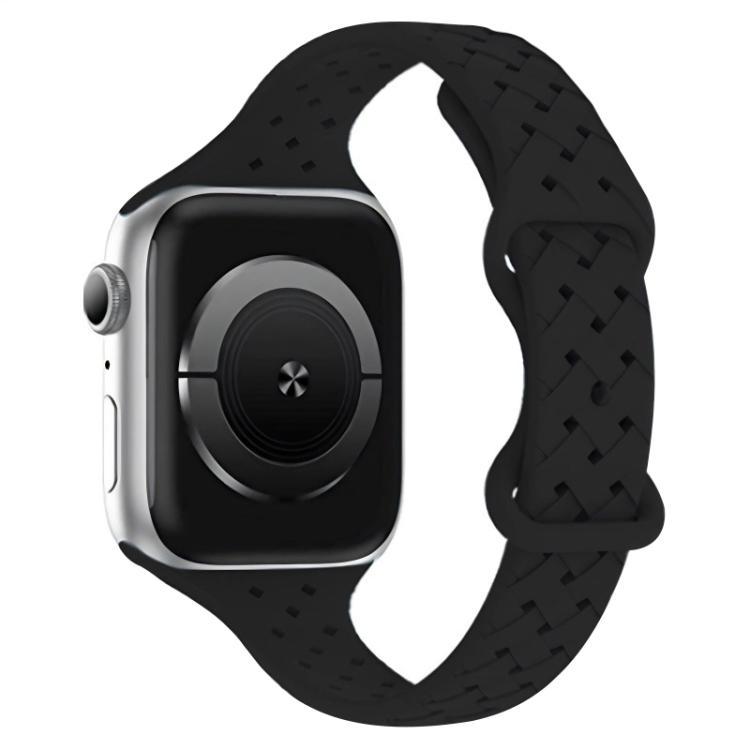 xDfind Butterfly Buckle trenzado correa estrecha de silicona para Apple Watch 42 / 44 / 45 / 46 / 49mm / Ap