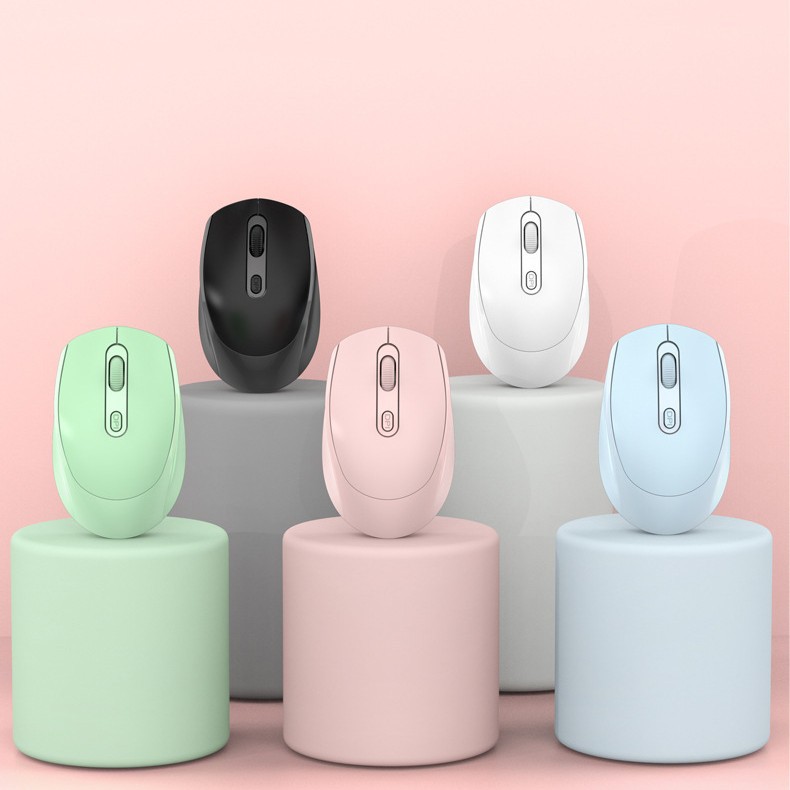 Spot Silent Wireless Mouse Three-Mode Bluetooth Mouse Rechargeable Gift Computer Office Macaron Multi-Color Optional