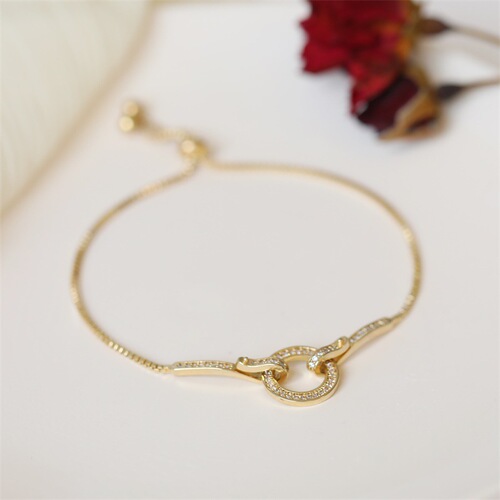 Elegant and Affordable Western and European Style Minimalist Design Geometric Pull-out Adjustable Bracelet for Instagram Influencers, Fashionable and Versatile Accessory for Wholesalers