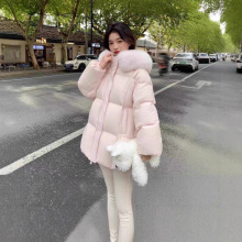 网红同款2025年新款小个子连帽加厚羽绒服女90白鸭绒时尚短款外套