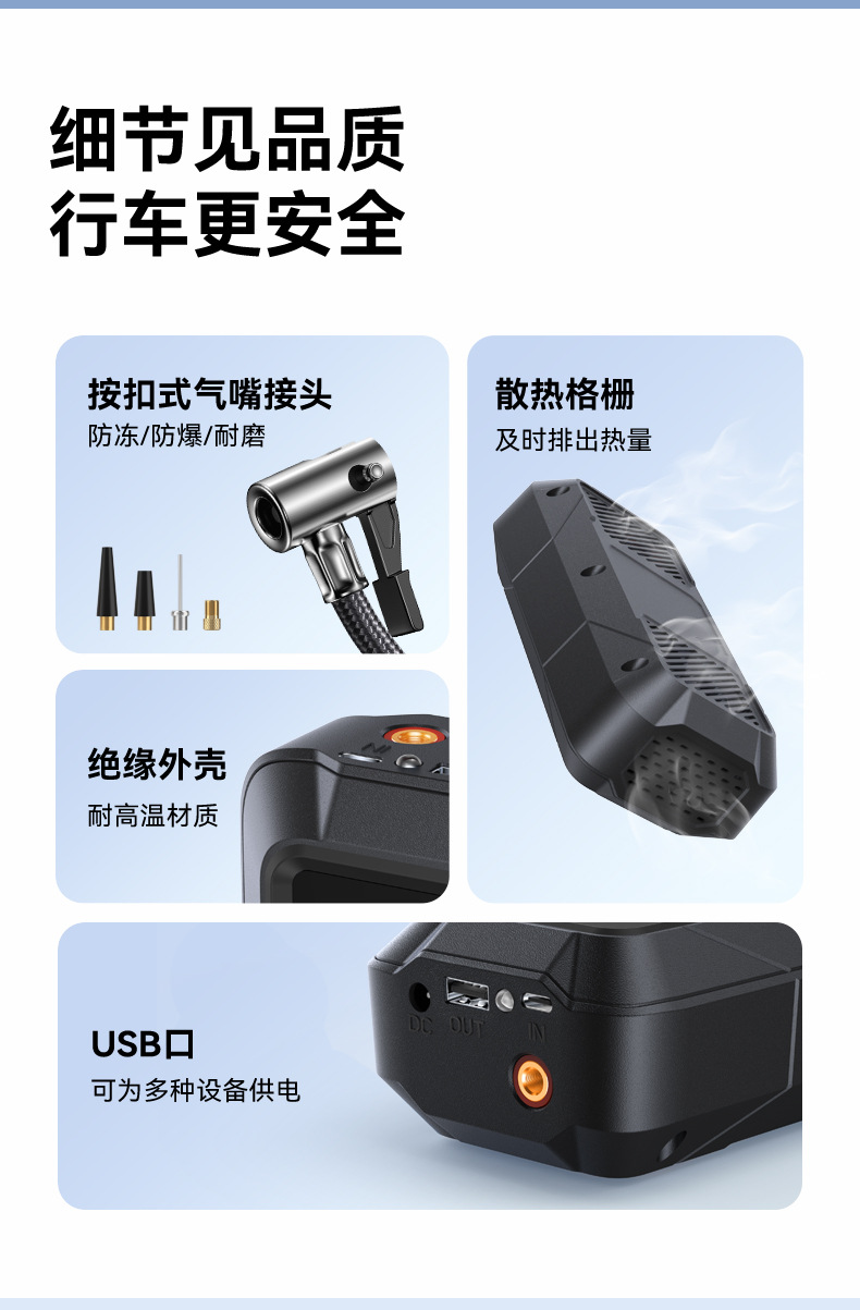New Car Air Pump Wireless Car Portable Air Pump Electric Car Tire High Pressure Inflator