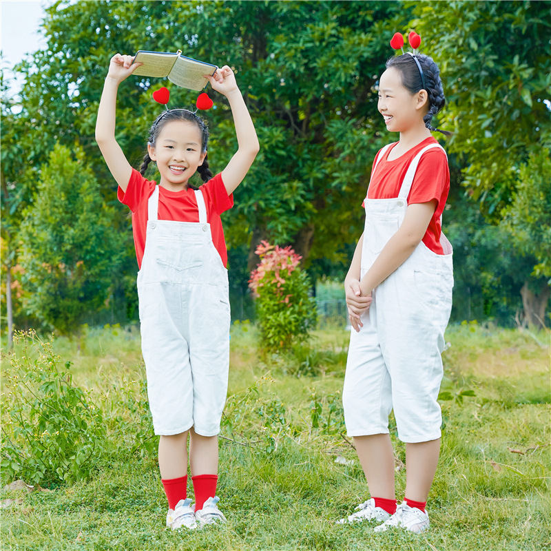 National Day performance clothes boys and girls parent-child dance clothes Red chorus clothes sports Opening Ceremony clothing cheerleading uniform