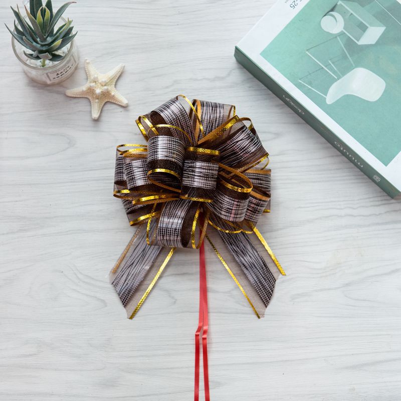 Fábrica directa 50 nuevo hilo de nieve corteza estriado flor de Navidad embalaje de regalos de Hong Kong mano flor perezosa nudo