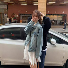 【清货价】浅色百搭牛仔外套女秋季新款宽松韩系小个子长袖上衣