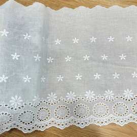 裙摆单边无弹棉布边棉线刺绣蕾丝花边服装拼接装饰材料 DIY辅料