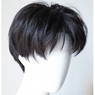 Men's Wig Korean Style Handsome Medium Bangs Short Straight Hair Student Fluffy Natural Realistic Popular Straight Hair Wig