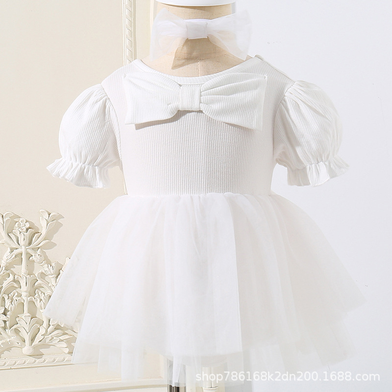 女宝宝周岁抓周礼服高端洋气生日婚纱公主裙欧美幼儿百天裙泡泡袖|undefined