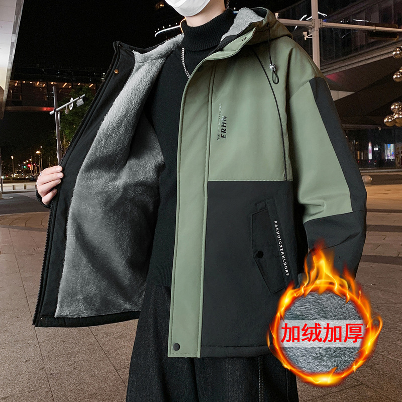Autumn and Winter Outwears for Boys 13 Junior High School Students 14 Jackets Jackets 15 Years Old Teenagers Fleece-Lined Thick Winter Clothes 16