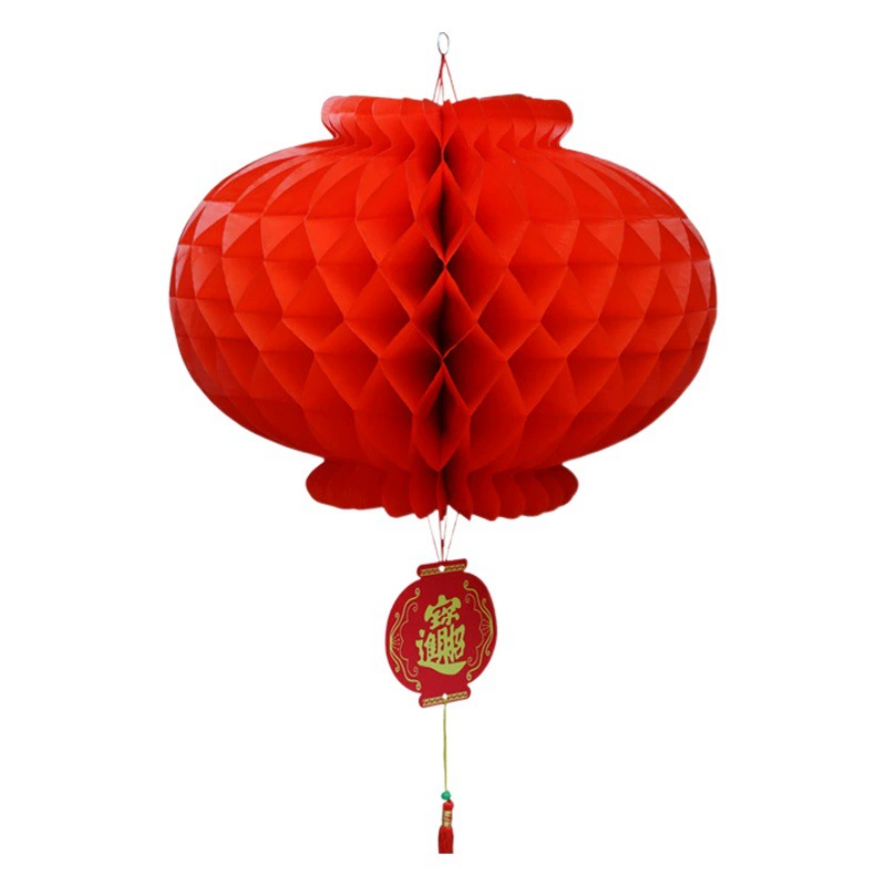 Пластиковый бумажный фонарь Серия Сотовый фонарь Свадебное торжество Украшение торгового центра Складной красный резиновый шар Рекламный бумажный фонарь