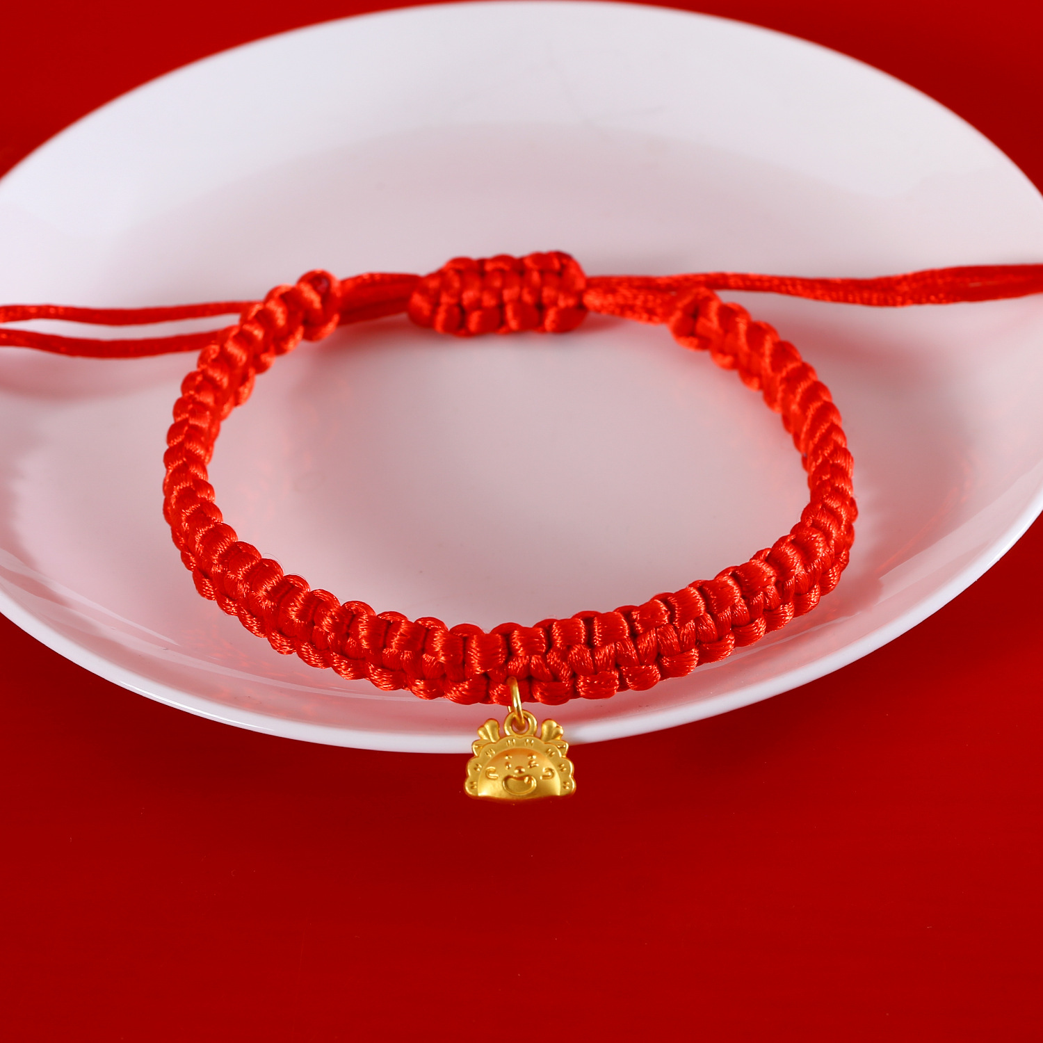 2024 Año del Dragón mascota collar de cuerda roja Año Nuevo Festival de Primavera trenzado cerradura de peces Dios de la fortuna despertar colgante de león gato conejo collar perro