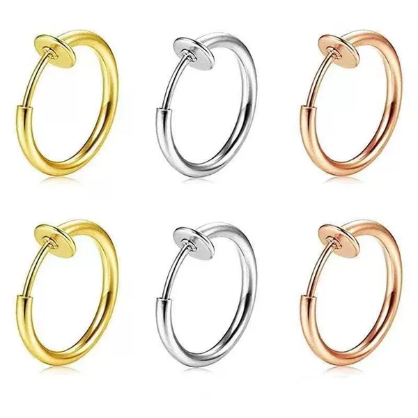 Factory Direct Cross-border Stainless Steel European and American Fashion Popular Simple Round Non-pierced Spring Ear Clip Jewelry Wholesale