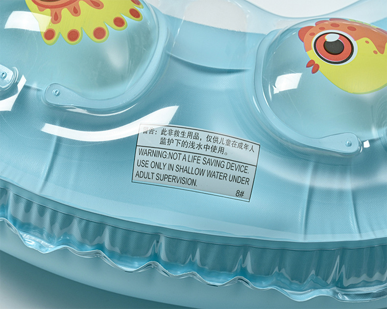 厂家批发儿童泳圈充气荧光纯色救生圈加厚单层双气囊游泳圈50-90#详情9