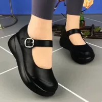 Качественные нескользящие туфли для мамы, кожаная обувь, мягкая подошва, для среднего возраста