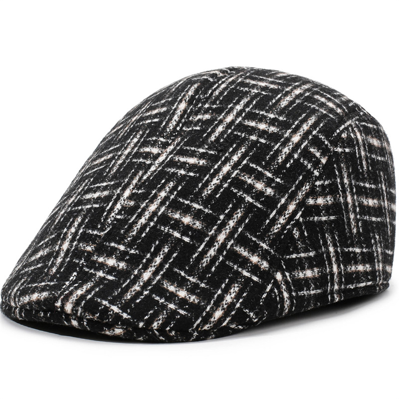 Otoño y invierno gorra de lengua de pato gran placas de la boina de la cabeza gorra de hombre de mediana edad gorra abuelo gorra de invierno
