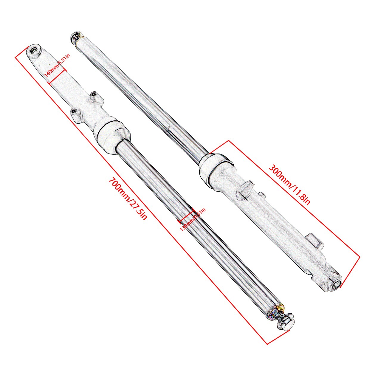 Riding motocicleta Amortiguador delantero XF/ZJ/CG125/150/exportación Amortiguador delantero accesorios originales ventas directas de la fábrica