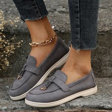 欧美2025秋季外贸大码新款单鞋一脚蹬高档乐福豆豆鞋女小香风套脚