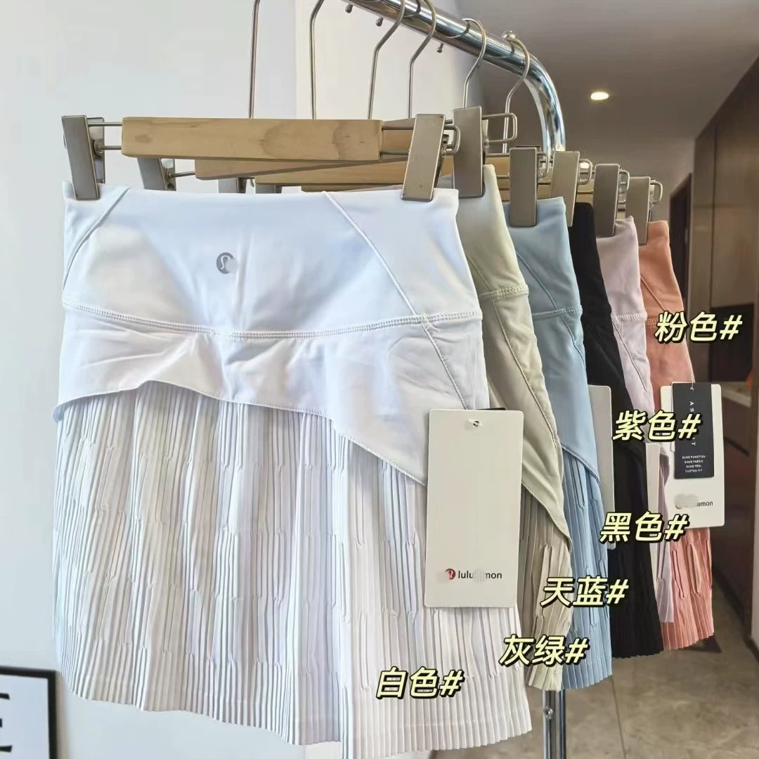 Оригинальная юбка Lulu для тенниса Pleated Lined Йога Женская юбка с высокой талией плиссированная юбка для бега фитнес спортивная юбка