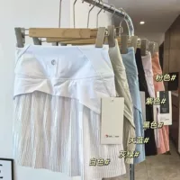 Оригинальная юбка Lulu для тенниса Pleated Lined Йога Женская юбка с высокой талией плиссированная юбка для бега фитнес спортивная юбка