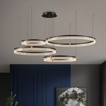 客廳吊燈 簡約后現代大氣高檔圓環創意個性輕奢北歐燈具餐廳吊燈